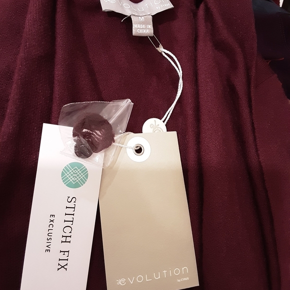 NWT Evolution Burgundy Cardigan - Picture 7 of 10